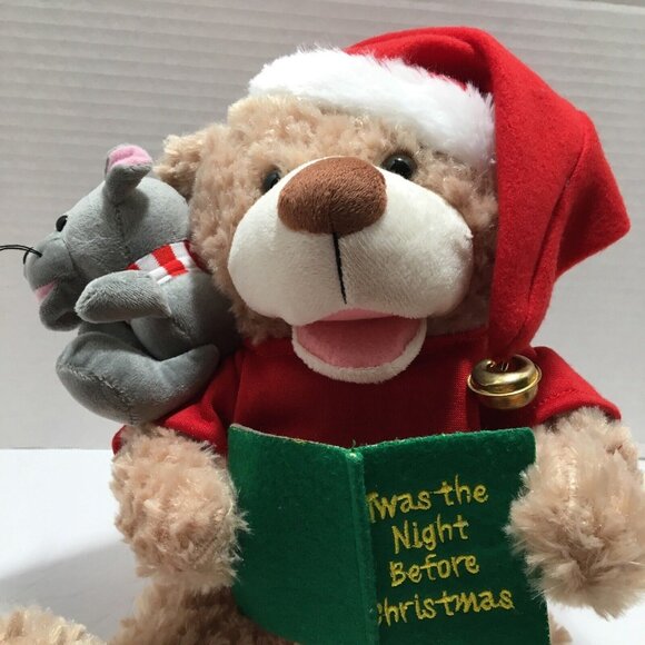 PBC International Twas The Night Before Christmas Plush Bear Battery Operated - Picture 13 of 15
